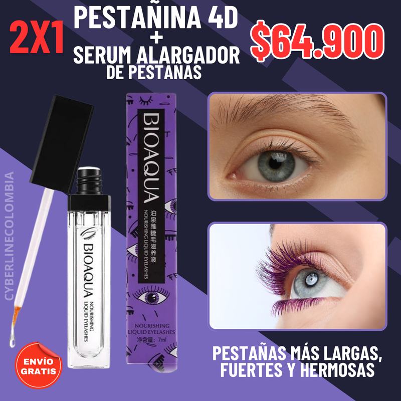 ¡2X1 SERUM ALARGADOR + PESTAÑINA 4D!