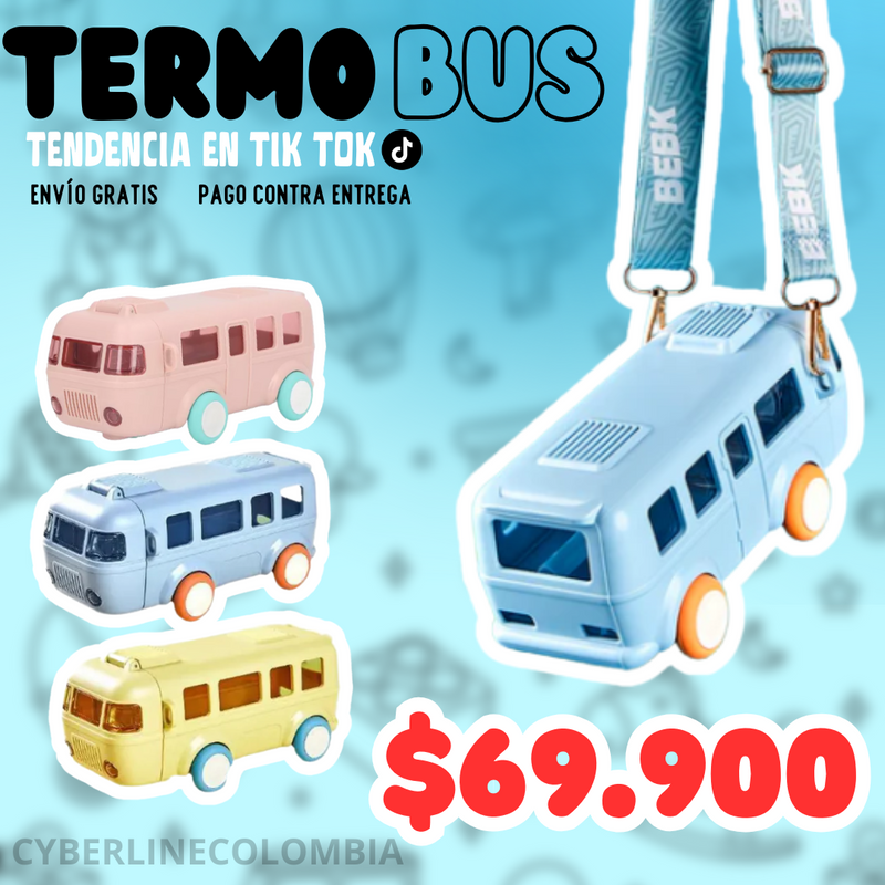 Termo AutoBus Tendencia - ¡Adiós a los derrames en la lonchera!