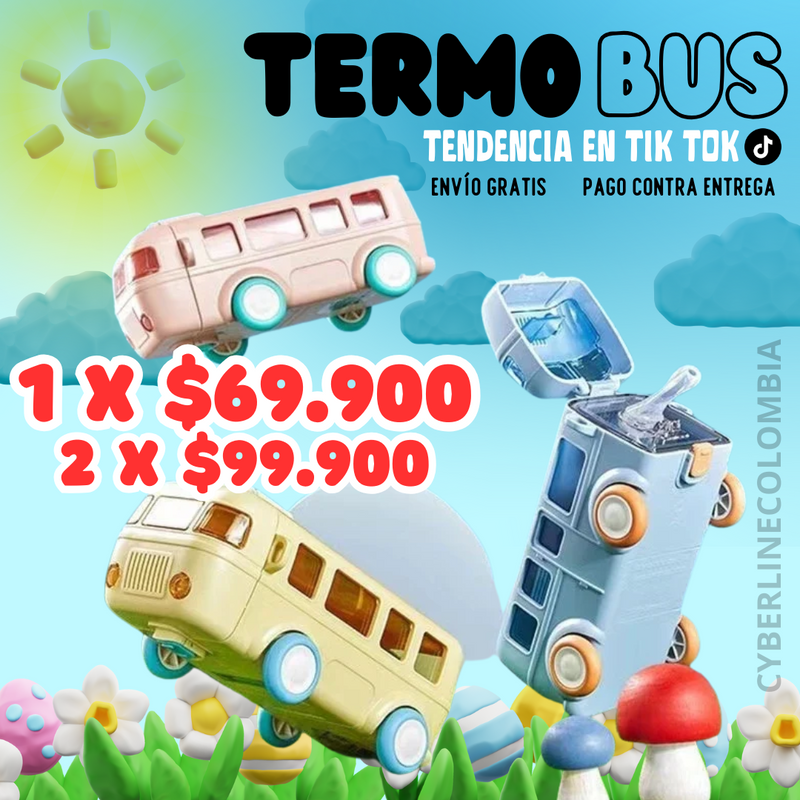 Termo AutoBus Tendencia - ¡Adiós a los derrames en la lonchera!